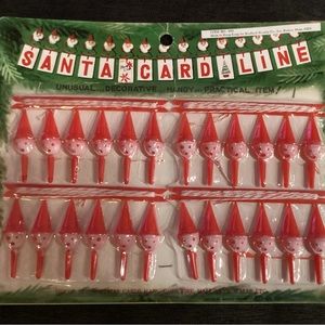 Vintage Santa Claus Card Line Christmas Card Holder Bradford Novelty NOS